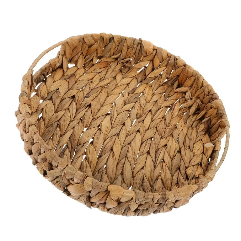 PENIKOKO Hand Woven Seagrass Round Serving Tray, Natural Grass Woven Basket for Food, Bedroom, Ki... | Walmart (US)