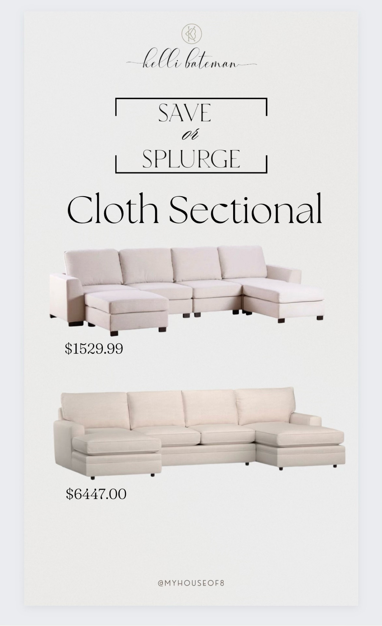 Cream Sectional~ Splurge or Save  

#LTKhome #LTKFind