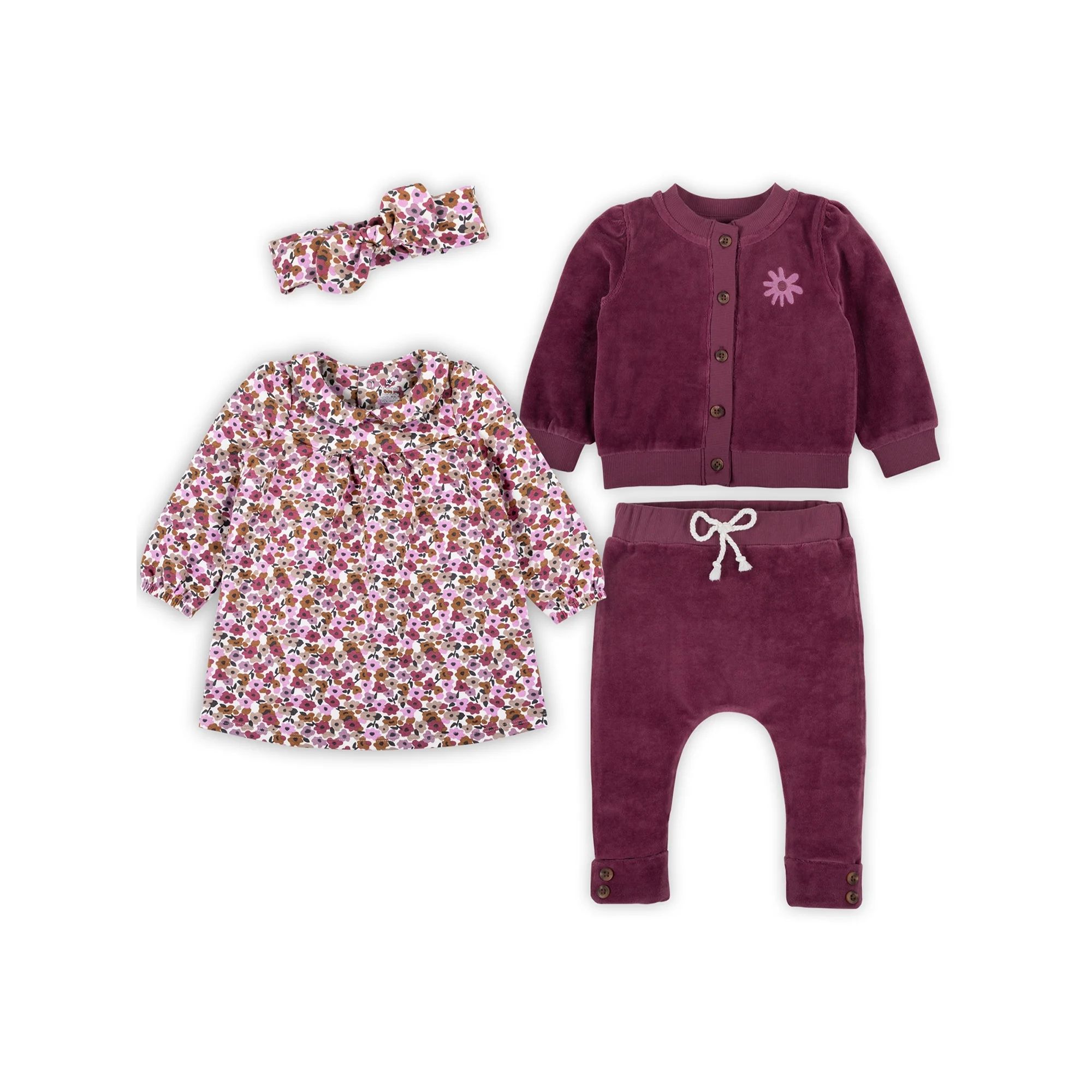 Little Star Organic Baby Girl 4 Pc Gift Set, Size 0/3M - 24 Months | Walmart (US)