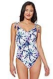 Jessica Simpson Women's V Neck One Piece Swimsuit Bathing Suit, Mist Tie Dye, L | Amazon (US)