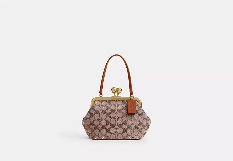 Kisslock Frame Bag 16 In Crystal Signature Jacquard | Coach (US)