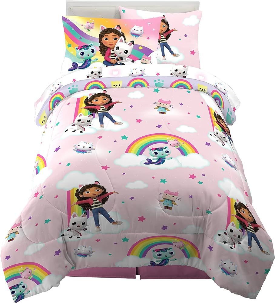 Franco Gabby's Dollhouse Kids Bedding Super Soft Comforter and Sheet Set with Sham, 5 Piece Twin ... | Amazon (US)