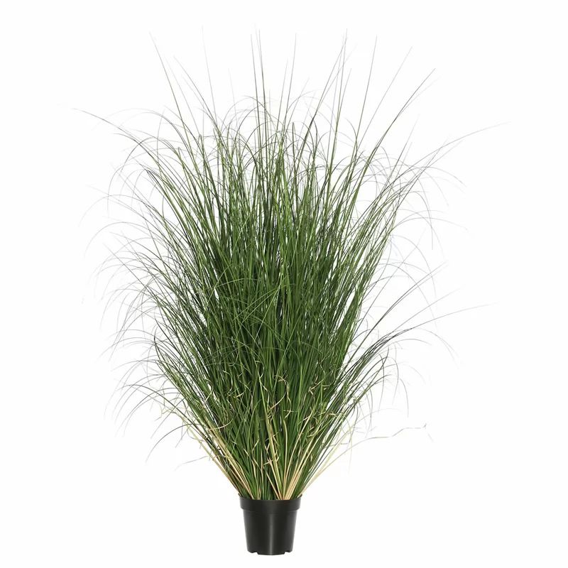 PVC Artificial Potted Green Curled Grass | Wayfair North America