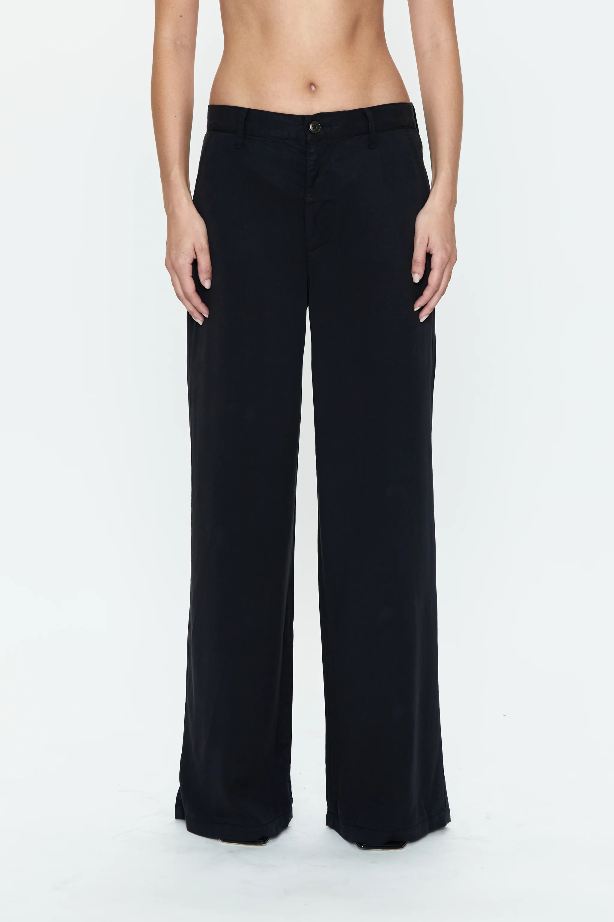 Jadyn Low Slung Palazzo - Fade to Black | Pistola Denim