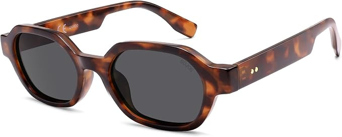 SOJOS Retro Polarized Hexagon Sunglasses for Women Men, UV400 Trendy Rectangle 70s 80s 90s Shades... | Amazon (US)