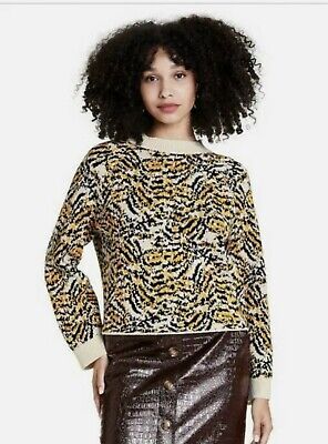 Women's Animal Print Crewneck Pullover Sweater - Rachel Comey x Target Cream Med | eBay US