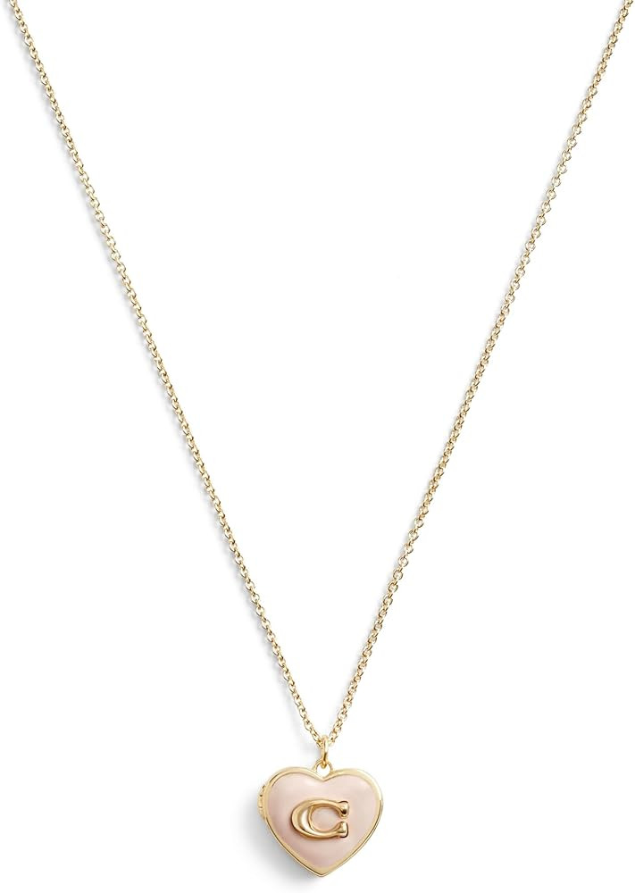 COACH Signature Heart Locket Pendant Necklace | Amazon (US)