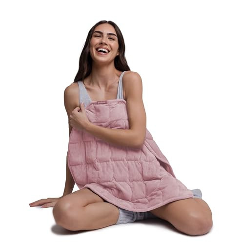 nodpod Body 6.5lb Patented Compact Weighted Blanket I Perfect for Relaxation, Sleeping & Travel l I Glass Bead Filled, Machine Washable (29" x 24") - Blush Pink | Amazon (US)