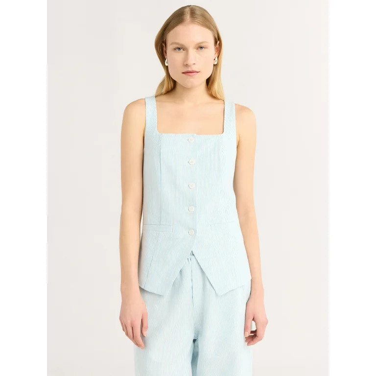 Scoop Women's and Women's Plus Linen Blend Longline Vest, Sizes XS-4X | Walmart (US)