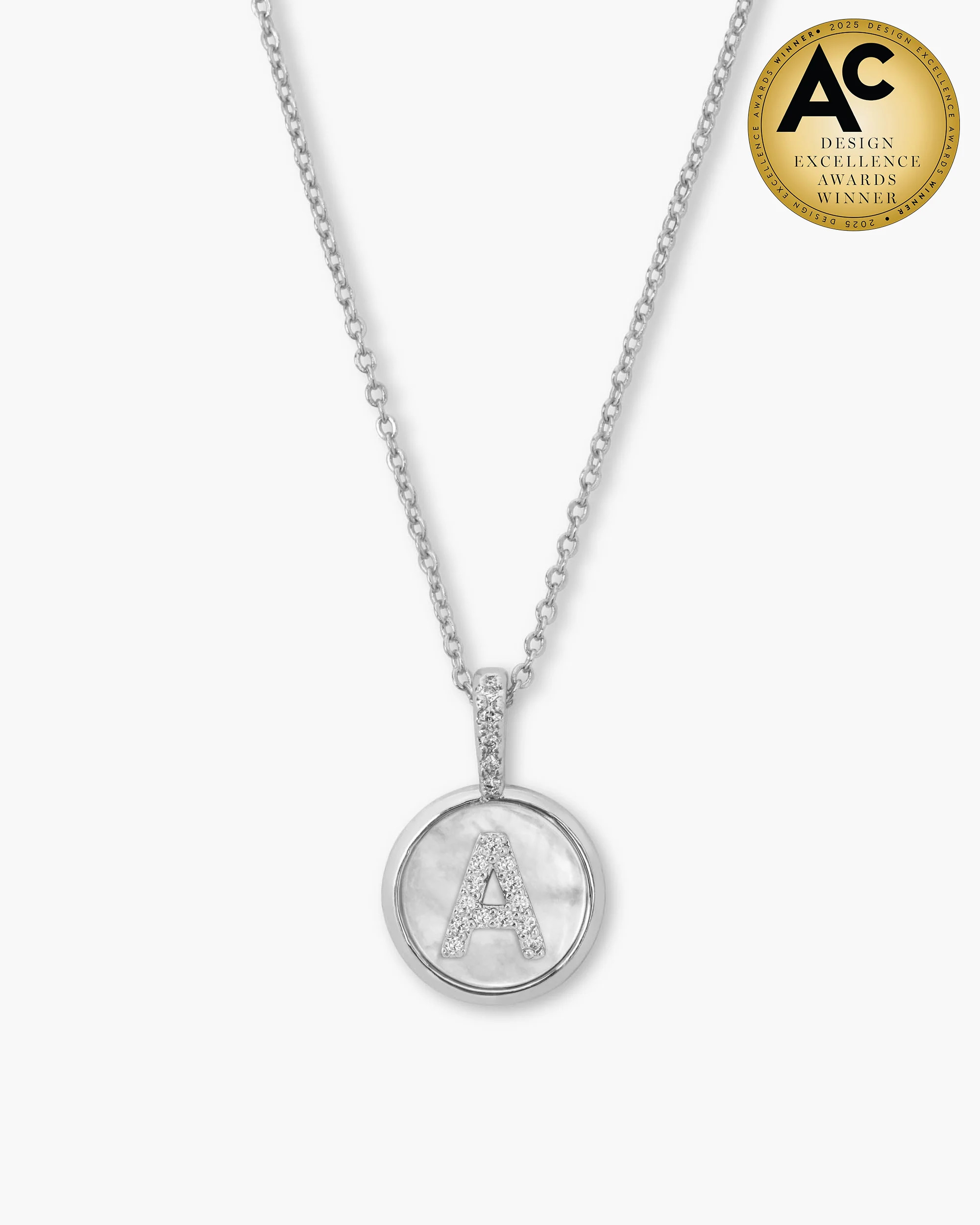 Love Letters Medallion Necklace 12mm - Silver Initial Pendant | Melinda Maria Jewelry