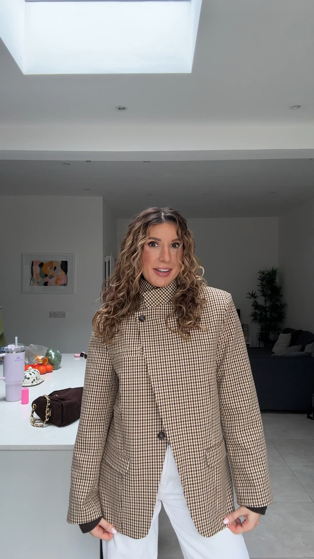 Starting the week off strong with this asos design funnel neck check print blazer. Paired with white wide leg jeans, the comfiest heeled ankle boots and a brown suede bag. I have to say I love this outfit. Would be a great work outfit and also one you can wear for brunch/dinner and drinks. 

#LTKWorkwear #LTKootd #LTKgrwm