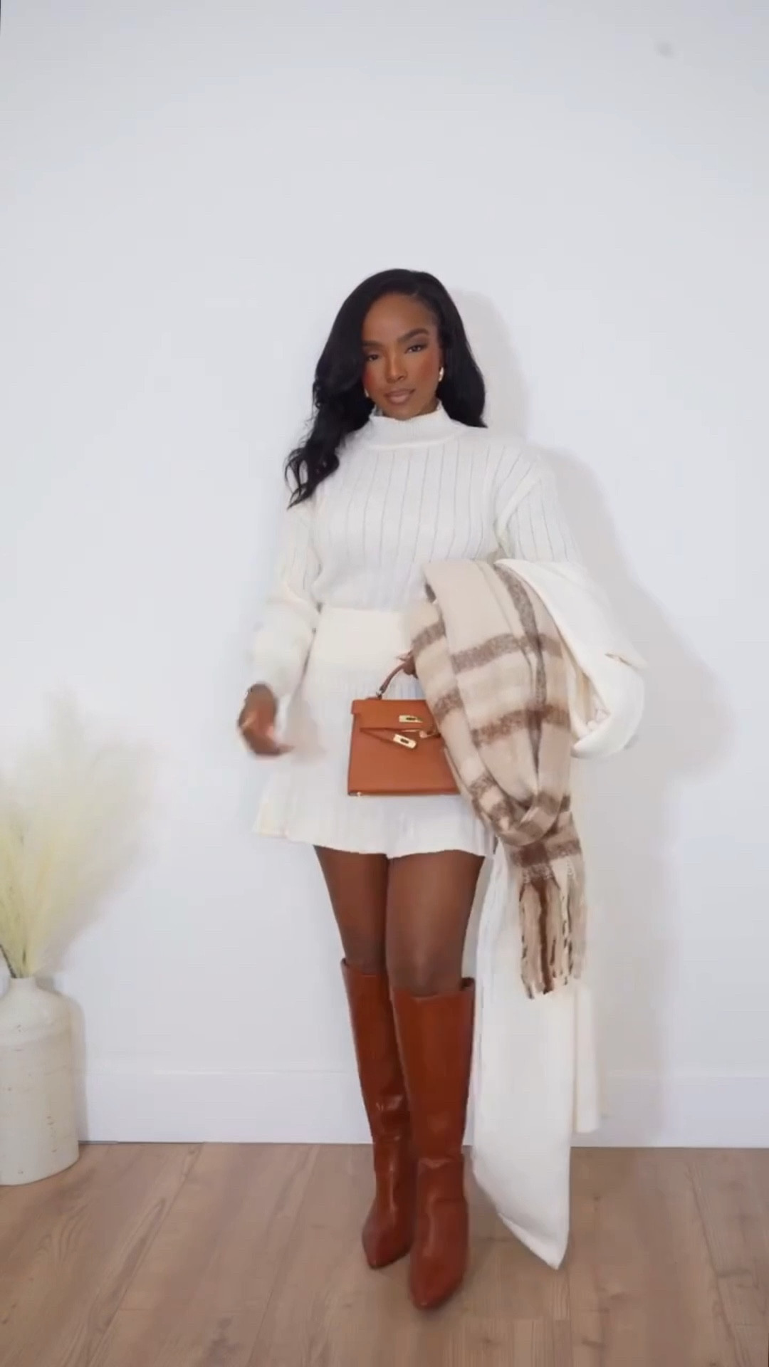 ✨ Cozy Winter Whites
A chic knit sweater dress styled with knee-high boots and warm neutral accessories for an effortlessly elevated cold-weather look. The layered textures and soft tones make this outfit feel polished yet cozy.

Perfect for brunch dates, holiday gatherings, winter dinners, and seasonal events.

📏 Sizing: Sweater Dress (Small) • Coat (Small) • Boots (TTS) • Bag (One Size) • Scarf (One Size)  
Measurements: 5’4” · 138 lbs · 34D · 27” waist · 40” hips

Save this post for winter white outfits, sweater dress styling, neutral winter looks, and chic cold-weather fashion inspiration.

Follow me on Instagram and YouTube @kirasfashionfinds

#LTKgrwm #LTKootd