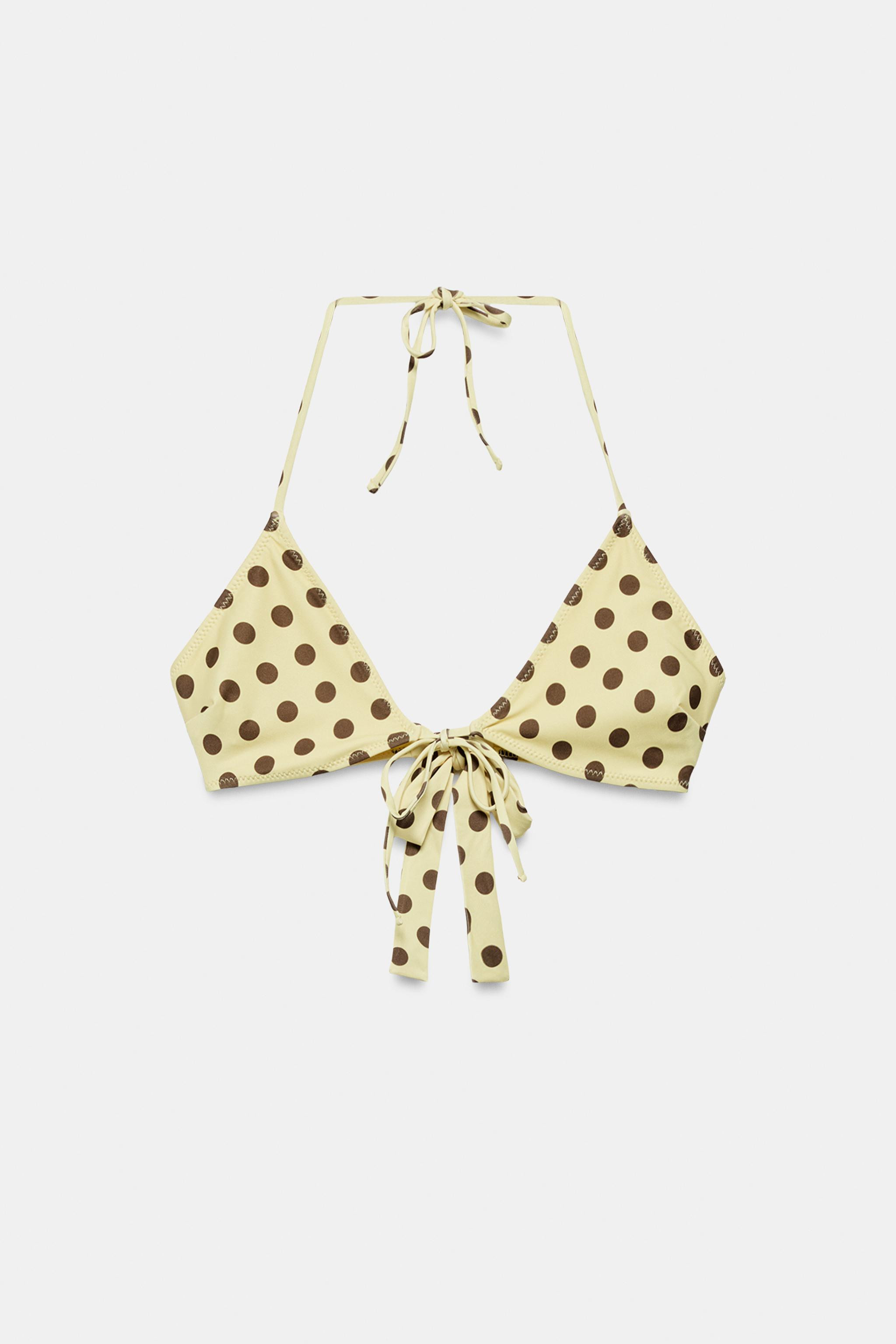POLKA DOT PRINT BIKINI TOP | Zara US