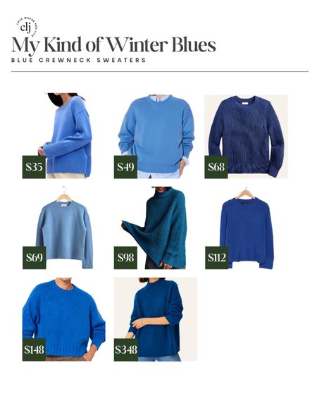 Blue knit crewnecks make those winter blues a little more bearable ❄️

#LTKfindsunder100 #LTKstyletip #LTKSeasonal