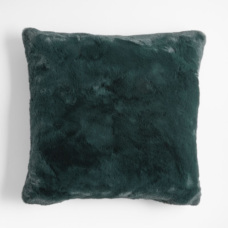 Spruce Green Faux Fur 23"x23" Holiday Throw Pillow Cover + Reviews | Crate & Barrel | Crate & Barrel