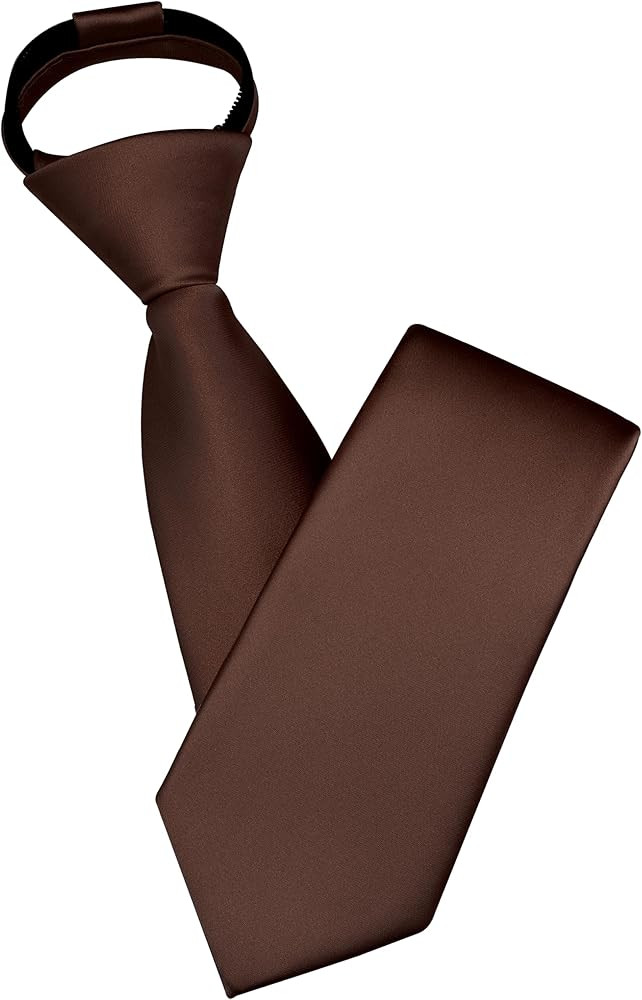 Branduce 3.15"（8cm） Mens Solid Satin Tie Pre-tied Adjustable Zipper Necktie for Business and ... | Amazon (US)