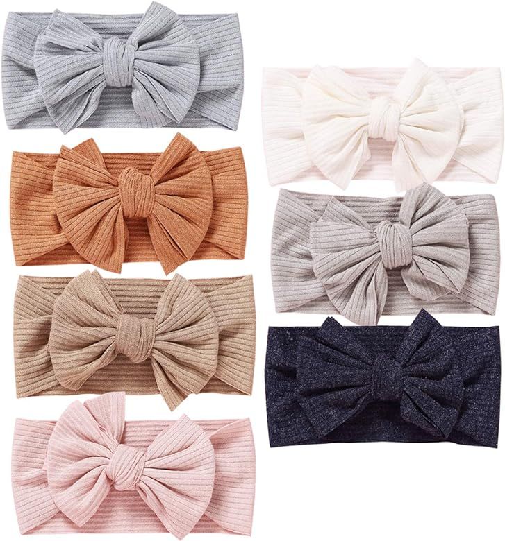 Baby Girl Headbands and Bows Classic Knot Nylon Headwrap Super Soft Stretchy Nylon Hair bands for... | Amazon (US)