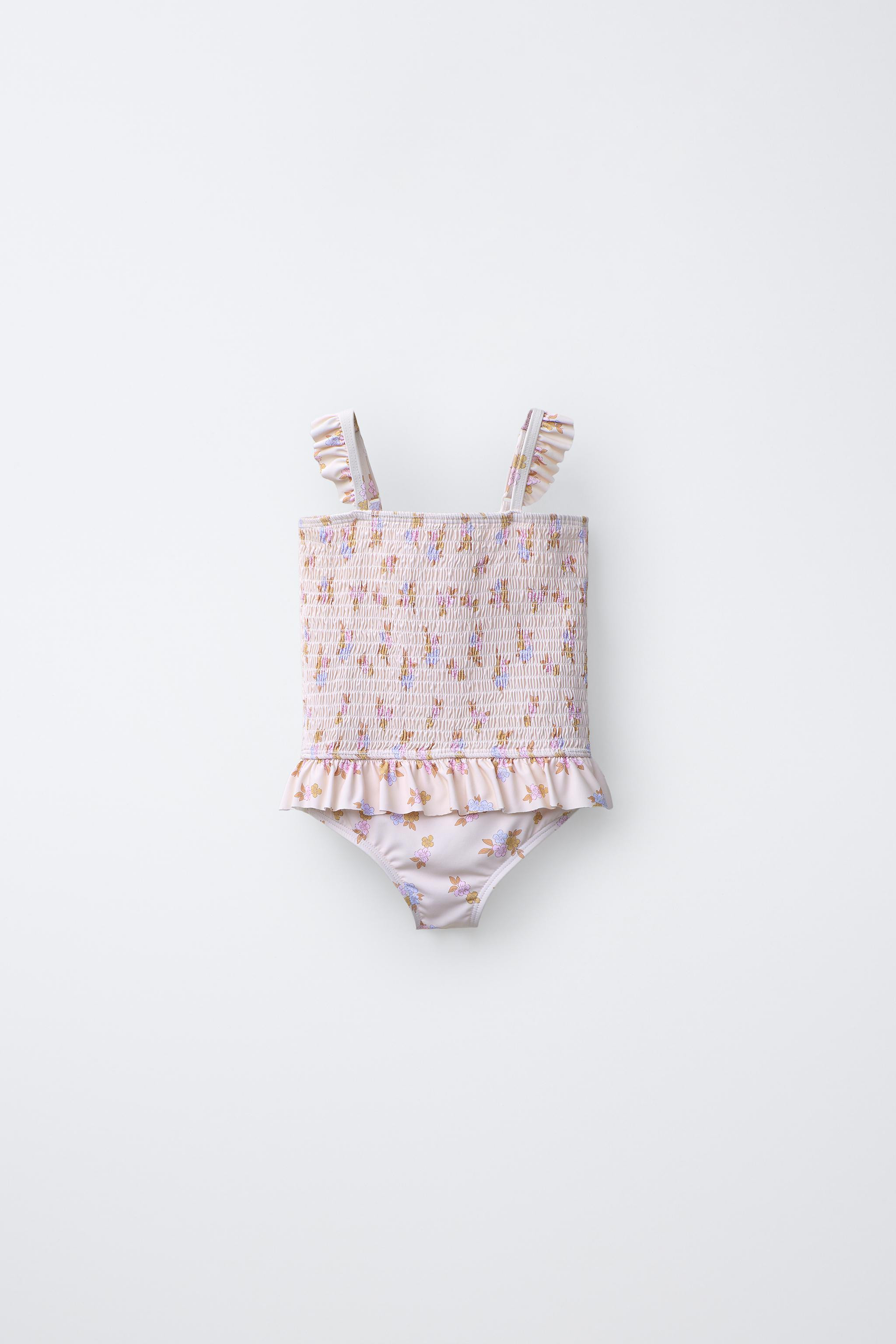1-6 YEARS/ FLORAL PRINT SWIMSUIT WITH RUFFLES | Zara UK
