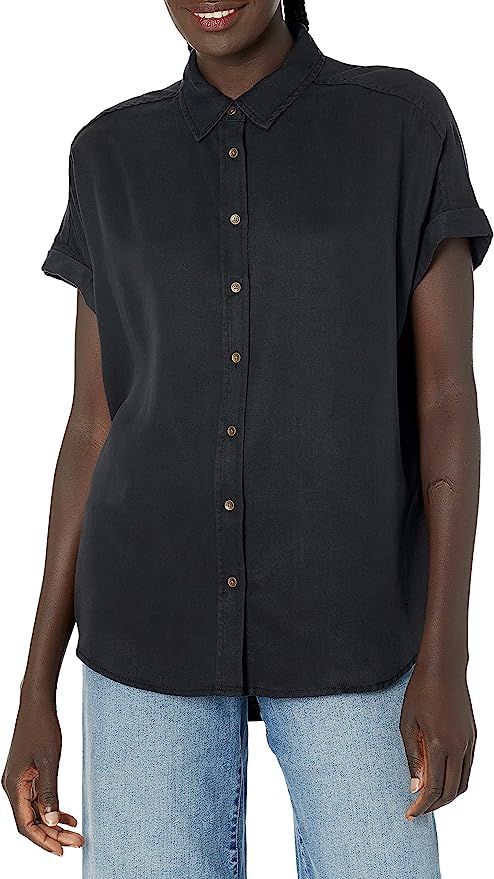 Daily Ritual Women's Tencel Oversized Short-Sleeve Button-Front Shirt | Amazon (US)