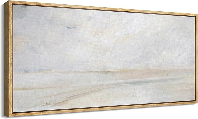 SIGNFORD Extra Large Framed Canvas Print Wall Art Tranquil Beach Coastal Landscape Illustrations ... | Amazon (US)