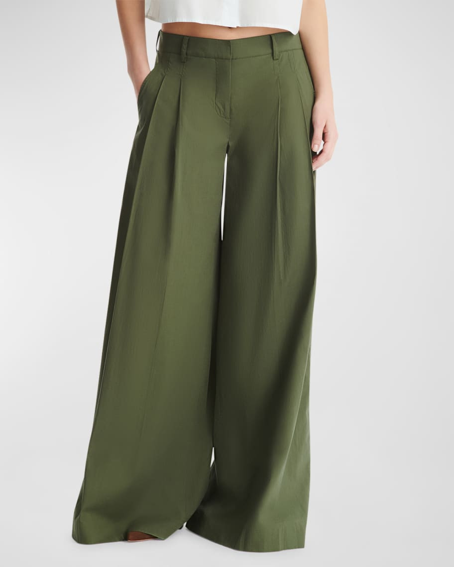 TWP Didi Stretch Cotton Wide-Leg Pants | Neiman Marcus