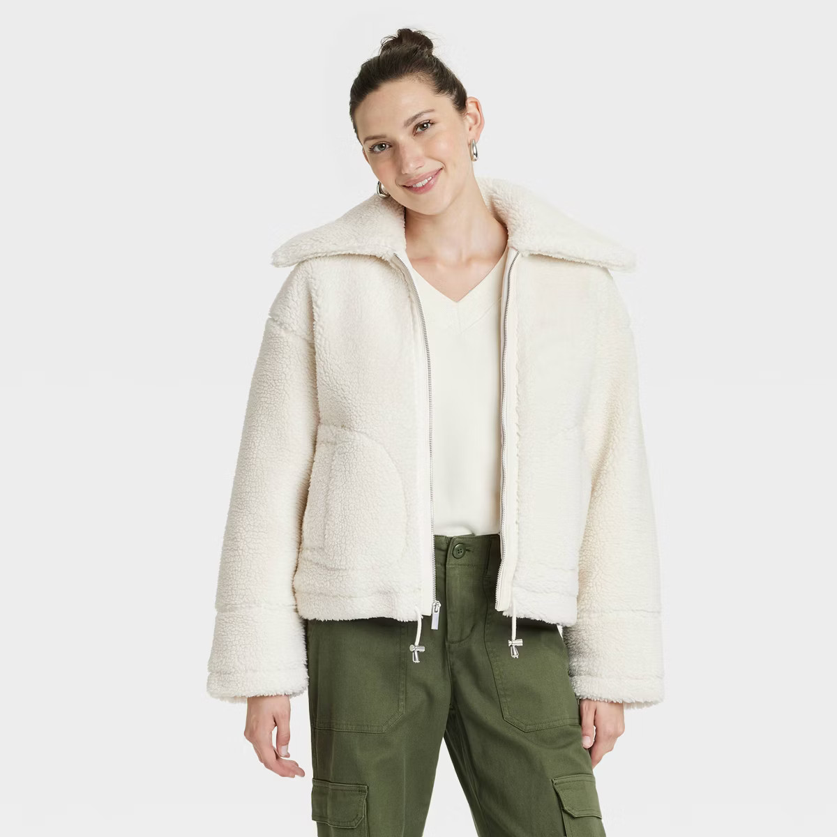 Women's Faux Shearling Coat - Universal Thread™ Cream | Target