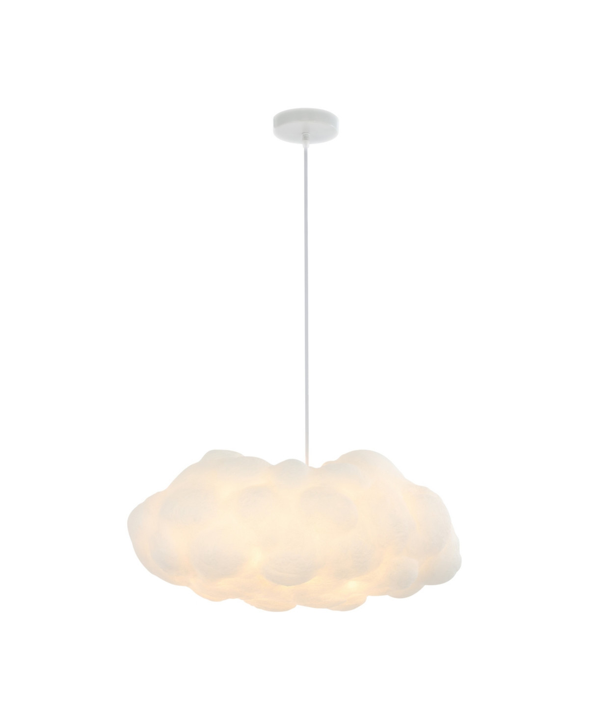 Zephyr 23" 2-Light Modern Contemporary Silk Led Cloud Pendant - White | Macy's