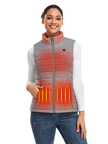 ORORO Women's Lightweight Heated Vest with Battery (Charger Not Included) (Silver Grey,S) | Amazon (US)