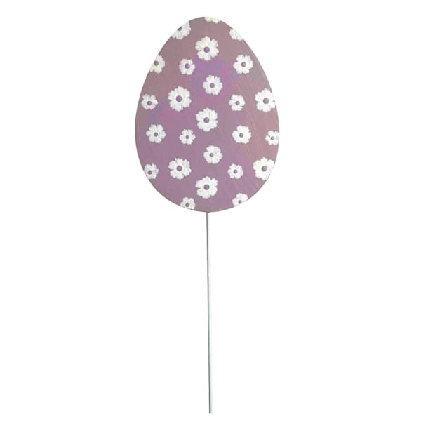 Purple Printed Easter Egg Yard Pick, 5" | At Home