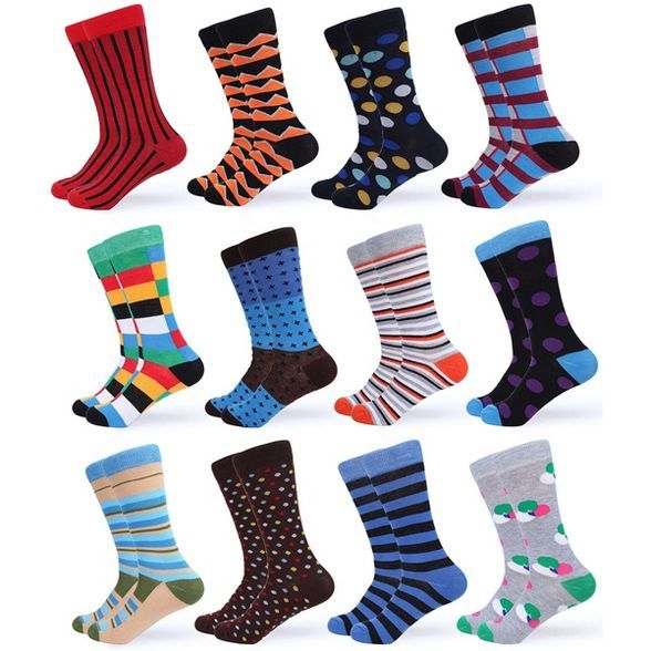 Gallery Seven - Men's Funky Colorful Dress Socks 12 Pack | Target