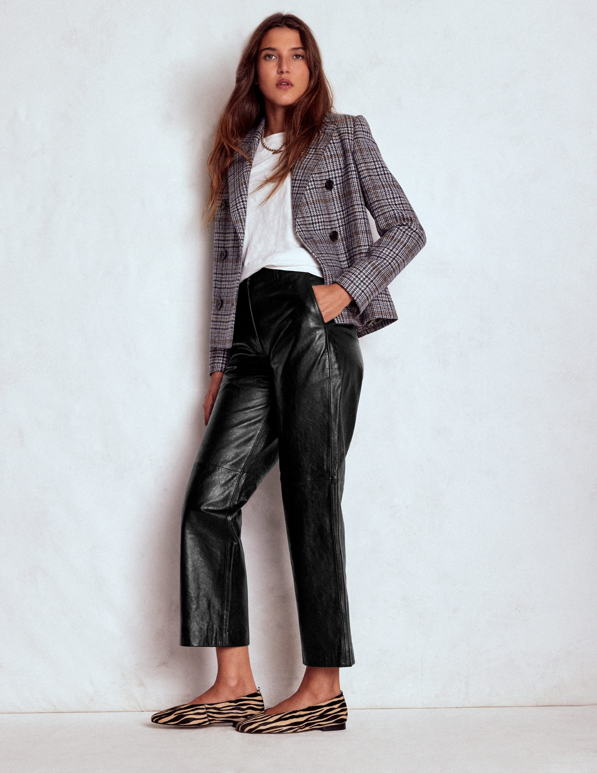 Canonbury Leather Trousers-BLACK | Boden UK