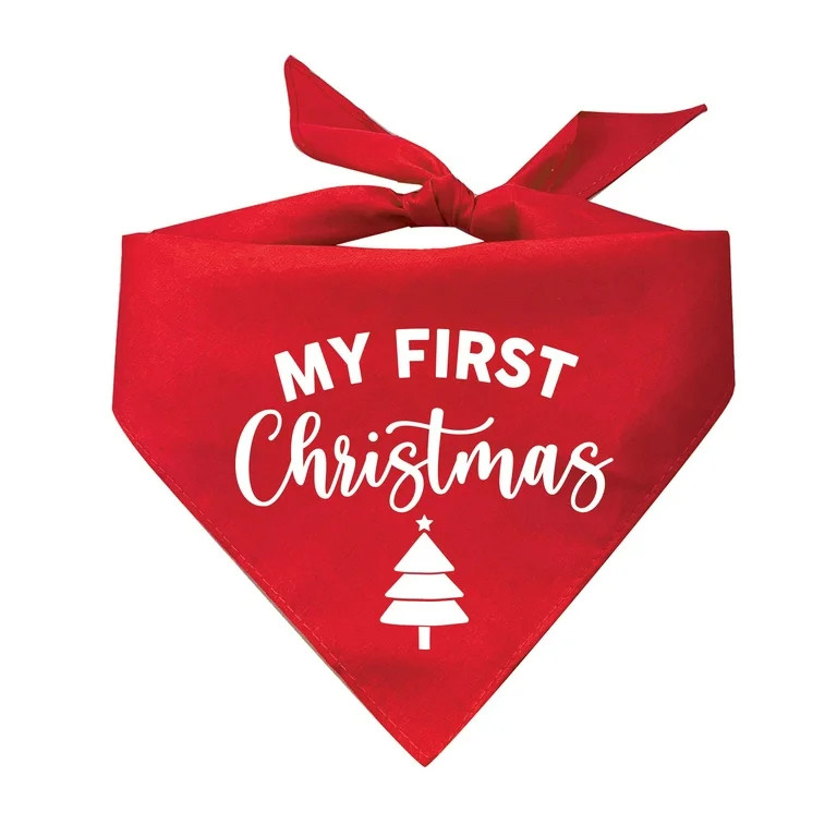 My First Christmas With Tree Triangle Dog Bandana | Walmart (US)