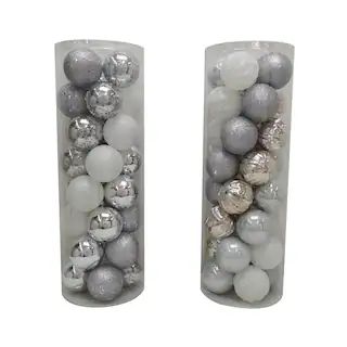 Assorted 32ct. 3" Silver & White Shatterproof Ball Ornaments by Ashland® | Michaels | Michaels Stores