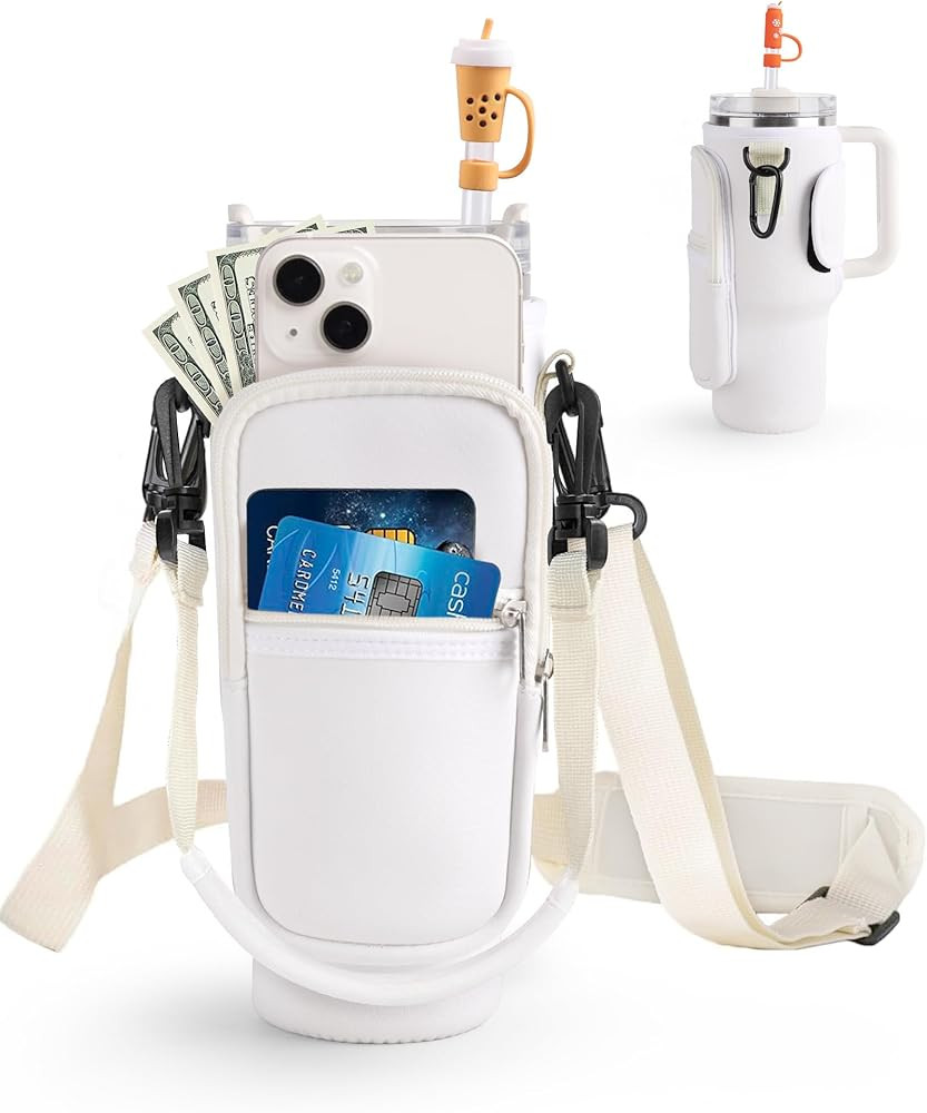 YUPER Water Bottle Carrier Bag with Shoulder & Hand Strap fits for Stanley 40 oz Tumbler，Water ... | Amazon (US)