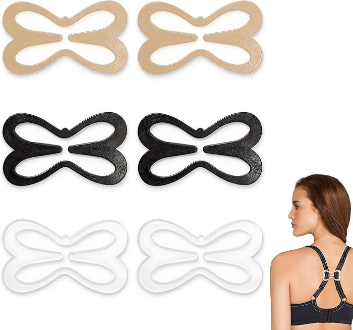 6Pcs Racer Back Bra Clip, Non Slip Bra Strap Clips for Back, Women's Bra Clips for Racer Back, Cr... | Amazon (UK)