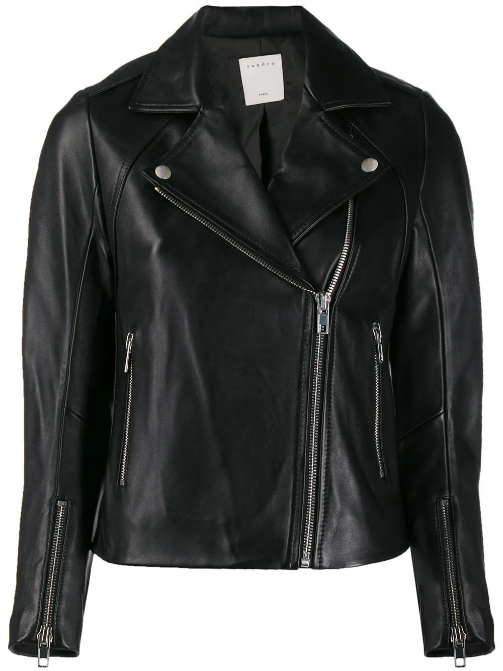SANDRO biker-style Moto Jacket - Farfetch | Farfetch Global