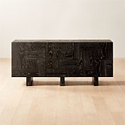 Marchino Black Cerused Wood Media Credenza + Reviews | CB2 | CB2