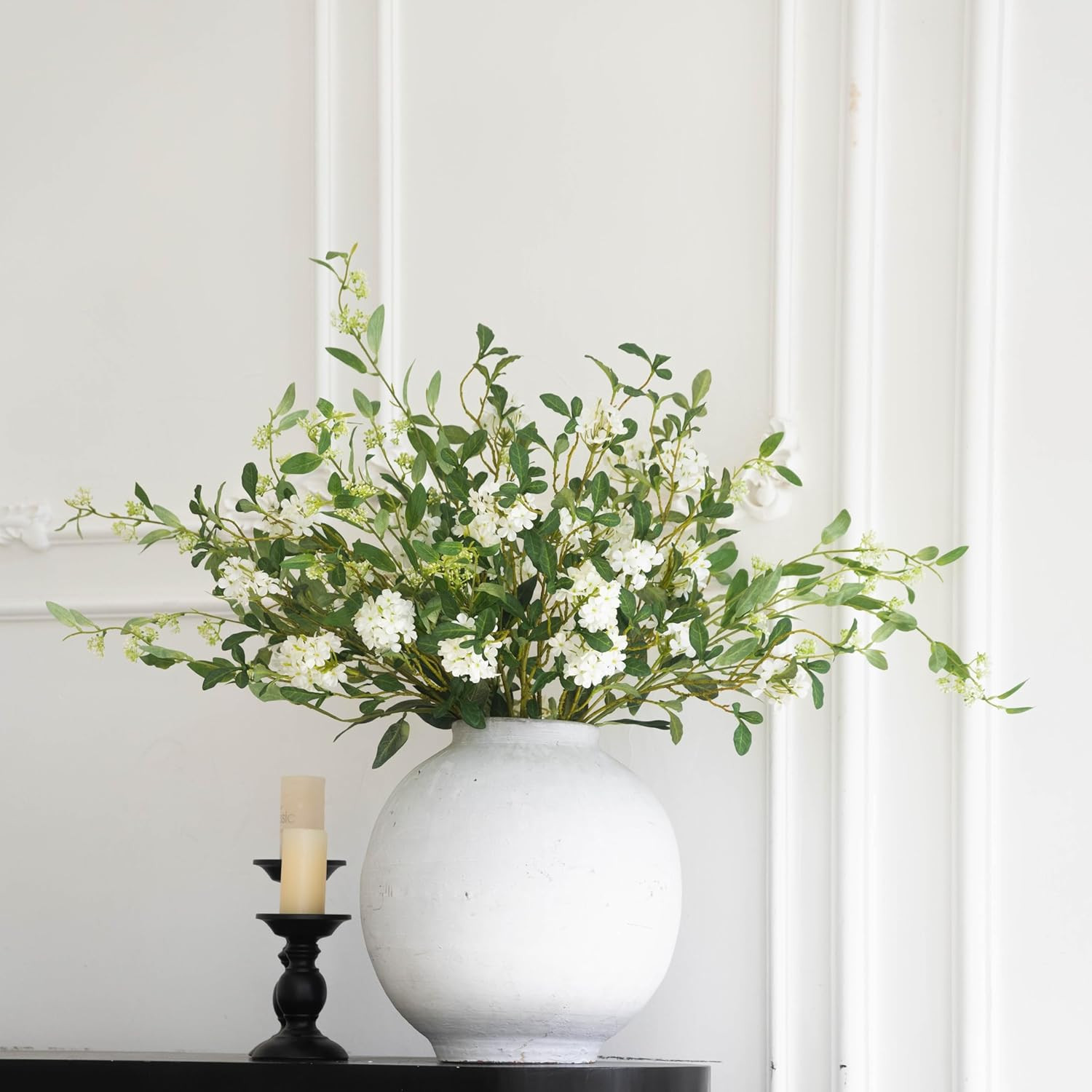 MISSPIN Artificial Flowers with Greenery Stems Faux Plants Indoor Branches for Tall Vase Ultra-Re... | Amazon (US)