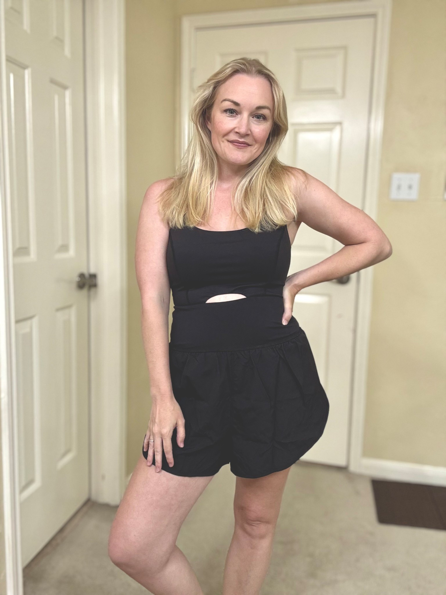 The cutest athletic romper! Wearing my true size small  

#LTKActive #LTKOver40