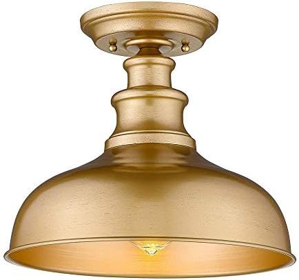 Zeyu Ceiling Light Semi Flush Mount, 1-Light Indoor Ceiling Light Fixture in Gold Finish, 02A391 AG | Amazon (US)