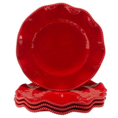 Perlette Red Set of 4 Dinner Plate 11 | Wayfair North America