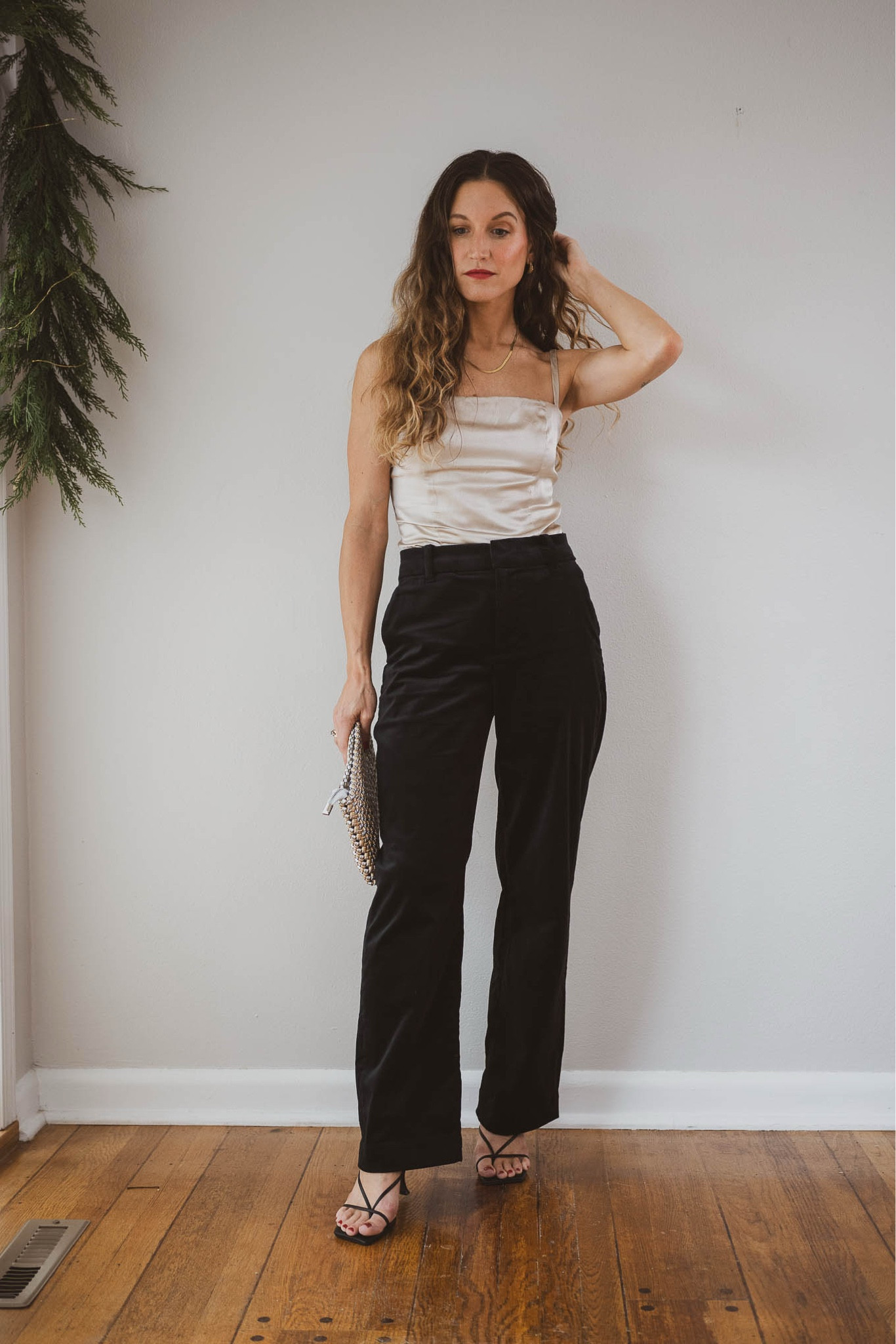 Holiday Party Outfits: Look Four ✨

Quince tank, TTS, XS, Gap velvet pants currently 60% off, I’m wearing the 0 petite, they run a little big, consider sizing down. Jeffrey Campbell heels, TTS. Anthropologie bag, marked down to $35. Croissant Hoops and Herringbone from Sela Designs, ASHLEYROHR10 for 10% off  

#LTKOver40 #LTKSaleAlert #LTKHoliday