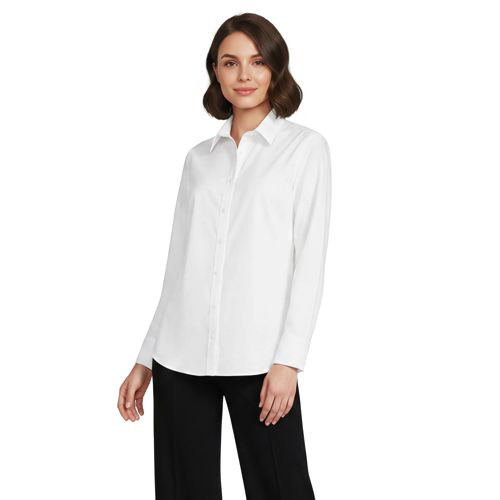 Women's Long Sleeve Oxford Shirt - Lands' End - Blue - XL | Lands' End (US)