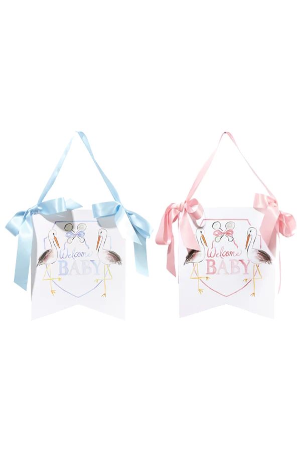 "Welcome Baby" Stork Hanger | The Frilly Frog