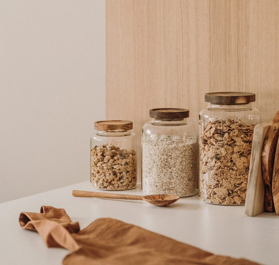 Eco Glass Jars Pantry Jars Pantry Goals Glass Jar With - Etsy UK | Etsy (UK)