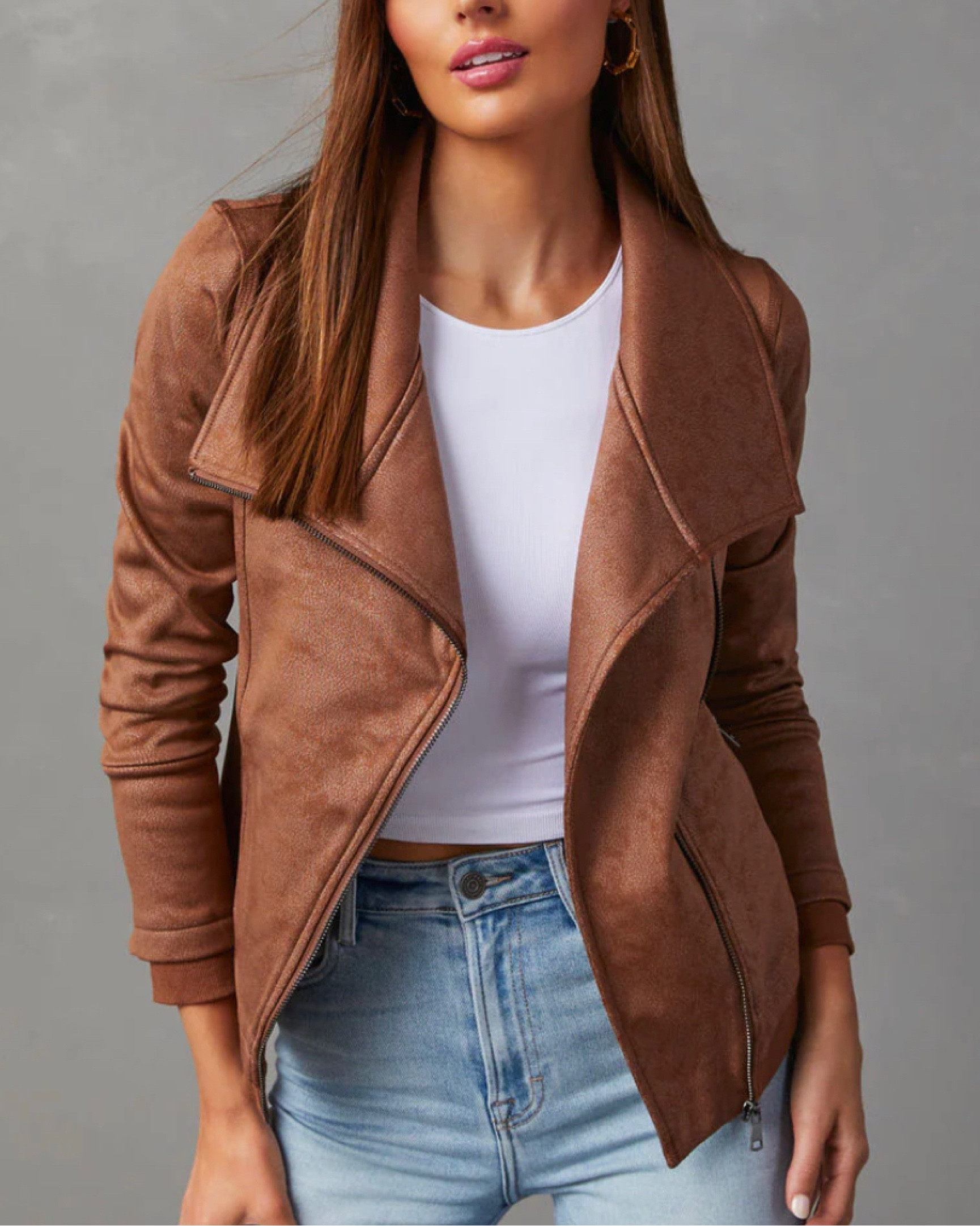 Suede jacket, great fall staple. 

#LTKstyletip #LTKunder100 #LTKSeasonal
