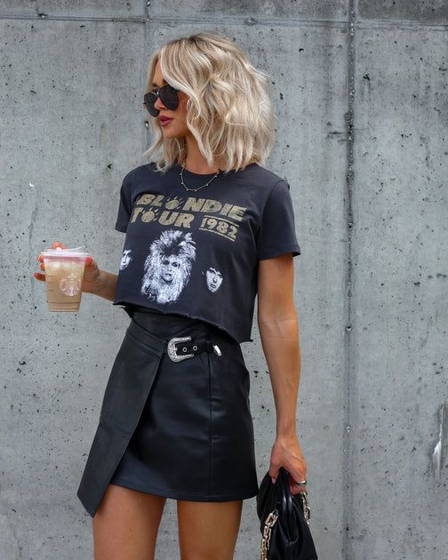 Blondie Tour Cotton Distressed Cropped Tee | VICI Collection