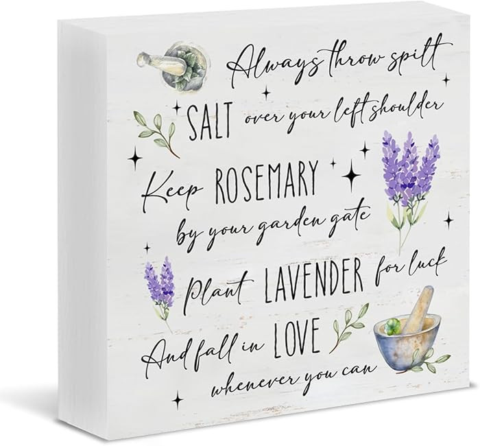 Practical Magic Halloween Sign Kitchen Decor Witchy Always Throw Salt Over Your Left Shoulder Woo... | Amazon (US)