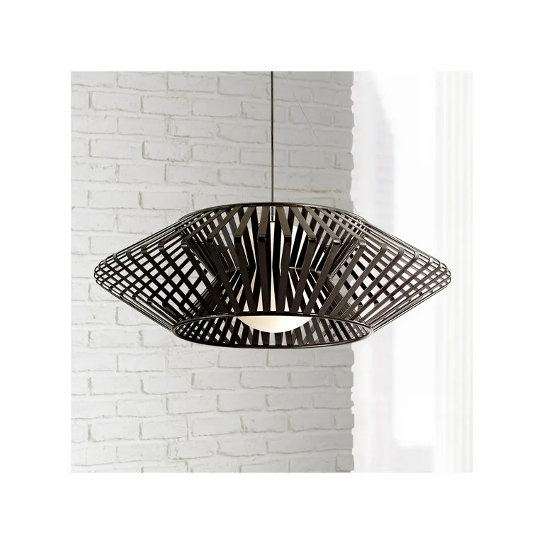 Possini Euro Design Planet Black Large Pendant Light 31 1/2" Wide Mid Century Modern White Glass ... | Walmart (US)