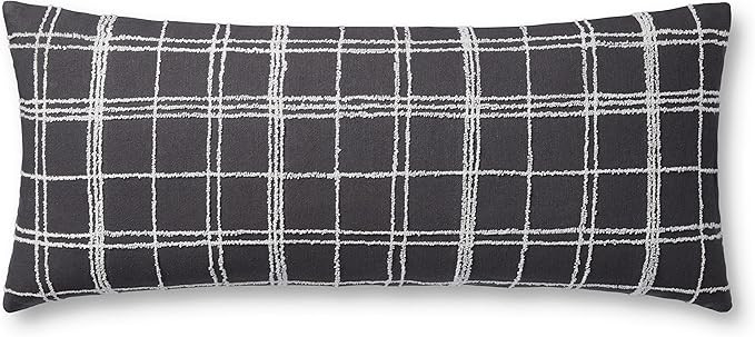 Jean Stoffer x Loloi Bernadette Collection PJS0012 Graphite / Ivory 13'' x 35'' Cover Only Pillow | Amazon (US)